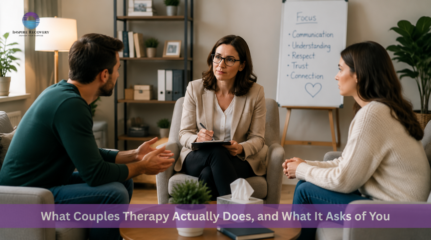 Group Therapy vs Individual Therapy Which Approach Is Right for You (7) Couple discussing relationship goals therapist