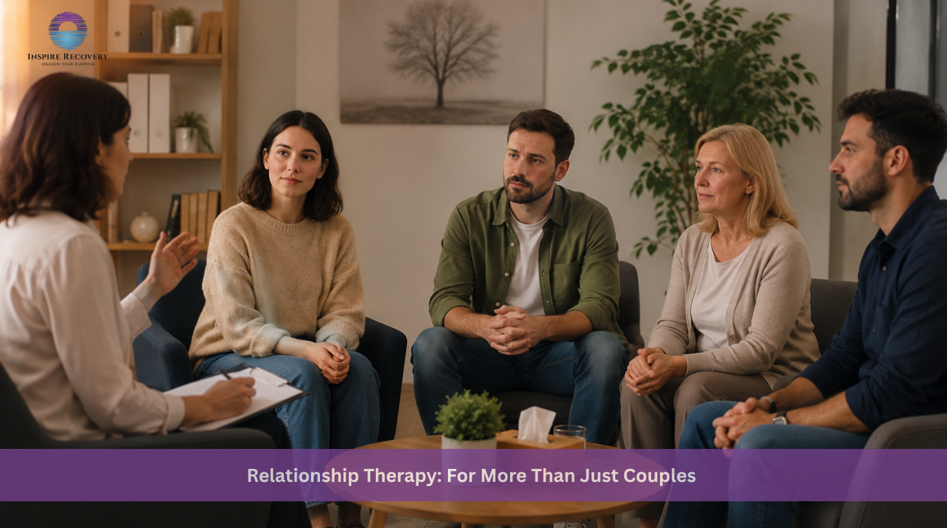 Relationship Therapy For More Than Just Couples im Therapist talking to group in counseling session